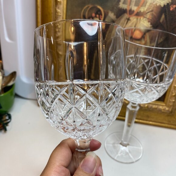 Set Of Two Waterford Crystal Marquis Wine Brandy Water Goblets Glasses - Picture 2 of 11